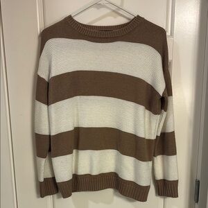 Striped Brown and White Sweater